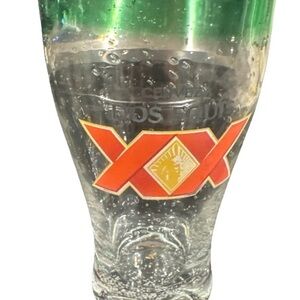 VTG Set of 3 Dos Equis Beer Glasses Hand Blown Glass Rare 7"